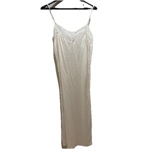 Vintage Gemma of France Ivory Lace Lingerie Dress Nightgown Peignoir Size 44 Lg